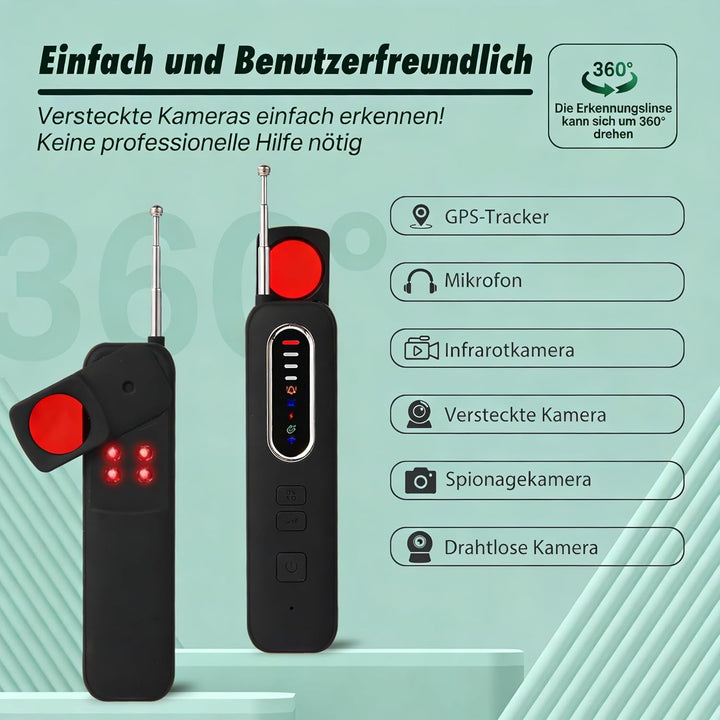Wanzen Detektor 6 in 1 Versteckte Kamera Detektor RF Wireless Abhörwanzen Aufspüren Finder GPS Track