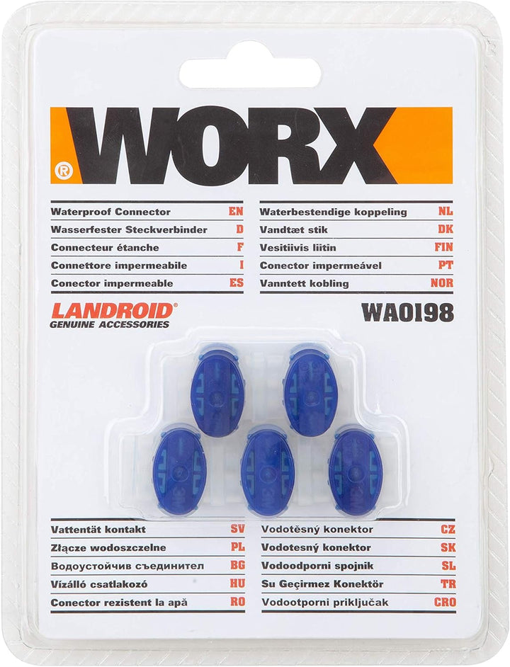 Worx 100 m Begrenzungsdraht für Landroid Mähroboter, WA0178, Schwarz & 5 x Kabelverbinder für Landro