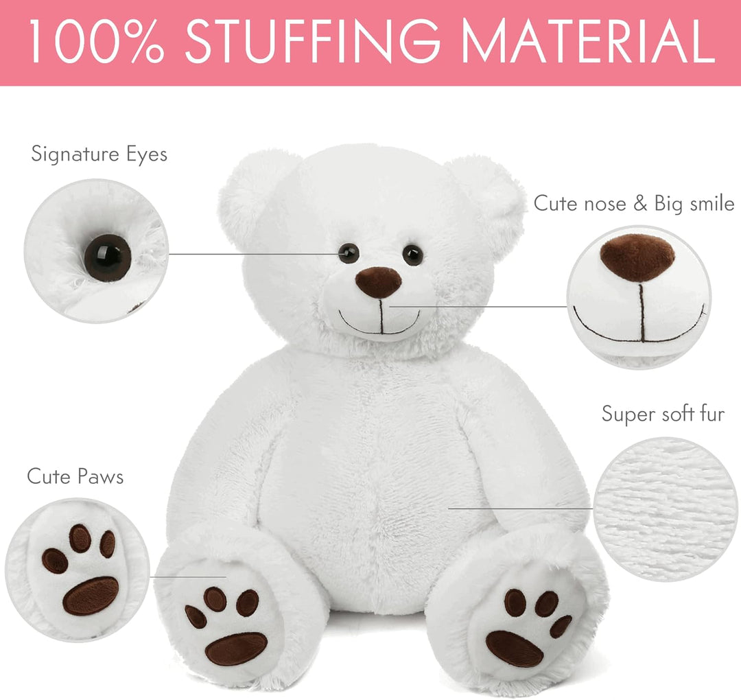 LotFancy Teddybär Kuscheltier 50cm, Plüschtier Stofftier Teddy, Süsses Geschenk für Kinder Mädchen F