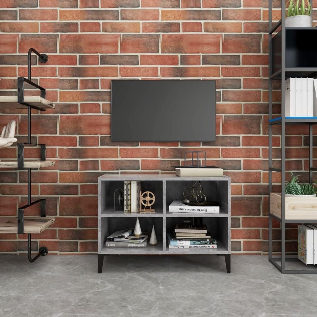 vidaXL TV Schrank mit Metallbeinen 4 Fächern Lowboard Sideboard Fernsehschrank Fernsehtisch TV Möbel