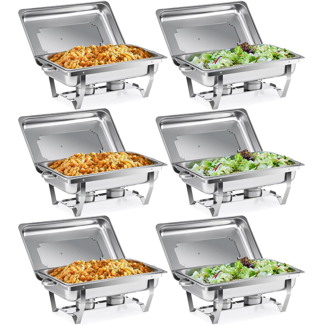 Wilprep Chafing Dish Edelstahl Buffet-Set Warmhaltebehälter Speisenwärmer Wärmebehälter Rechaud für