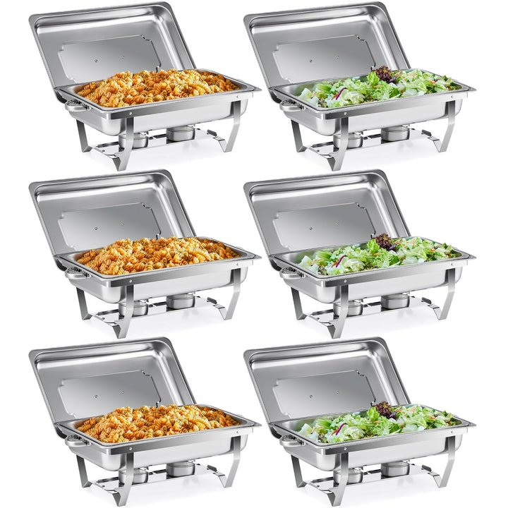 Wilprep Chafing Dish Edelstahl Buffet-Set Warmhaltebehälter Speisenwärmer Wärmebehälter Rechaud für