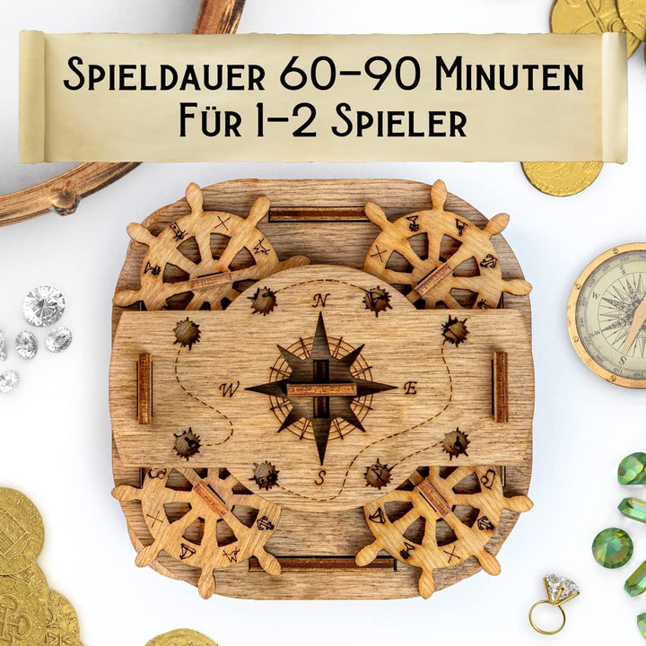iDventure Cluebox - Davy Jones Locker - Escape Room Spiel - 3D Holzpuzzle - Geldgeschenk Puzzlebox -