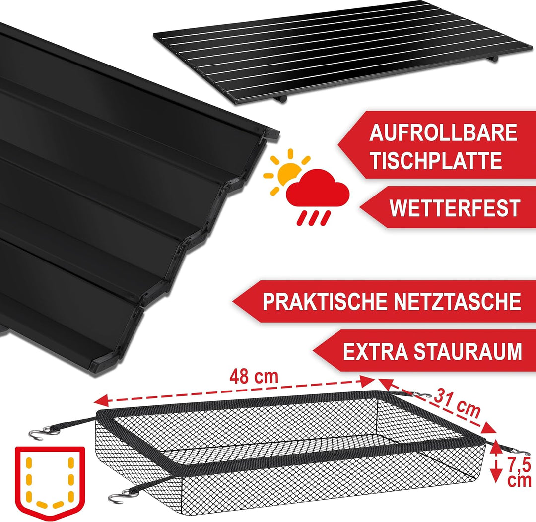 ONBEST Camping Klapptisch – Campingtisch klappbar – Angeltisch, Gartentisch 2 Personen – mit robuste