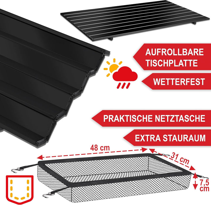 ONBEST Camping Klapptisch – Campingtisch klappbar – Angeltisch, Gartentisch 2 Personen – mit robuste