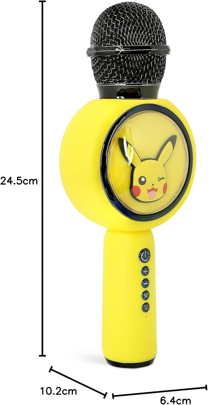 OTL Technologies Pokémon Pikachu Karaoke-Mikrofon mit kabellosem Lautsprecher und LED-Leuchten