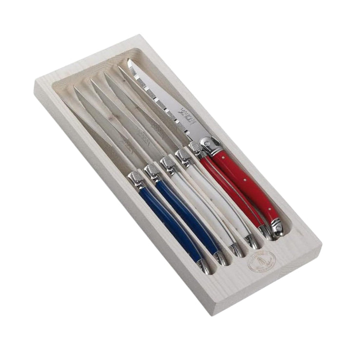 Laguiole Jean Dubost 97131 London Mix - Set aus 6 Fleischmessern, Sortierte Farbe