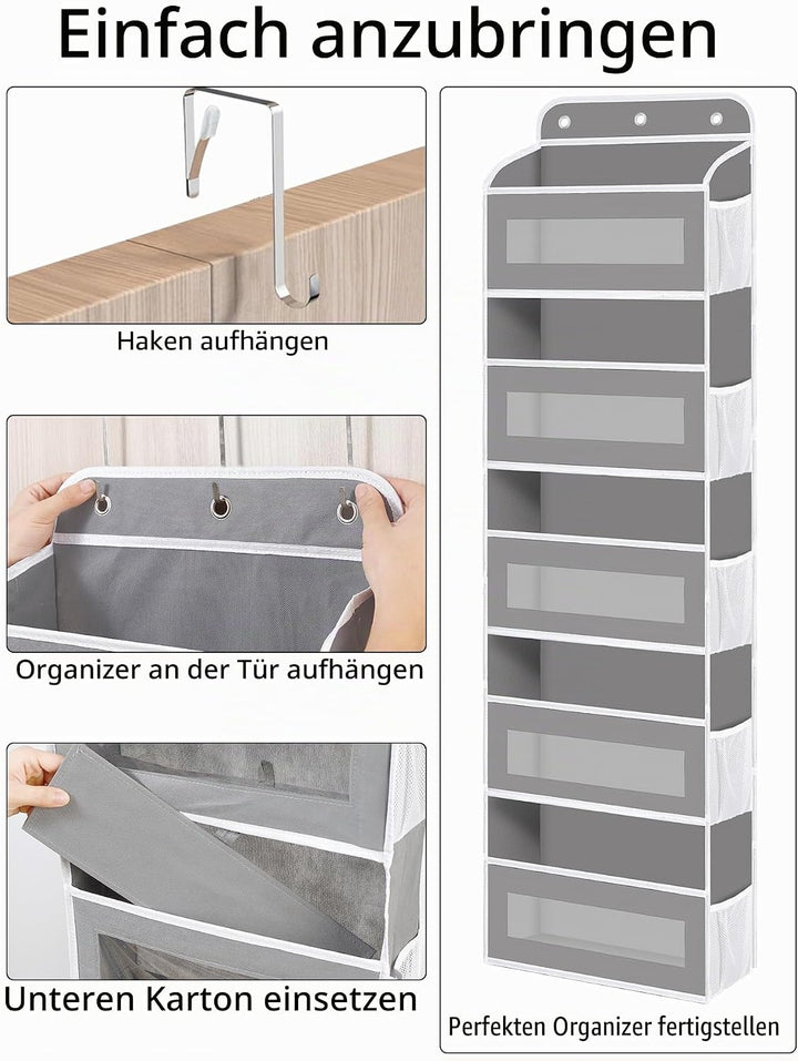 KYEVIS Over The Door Organizer Storage 2 Pack, 5 Shelves Door Organizer Hanging with 10 Mesh Pockets