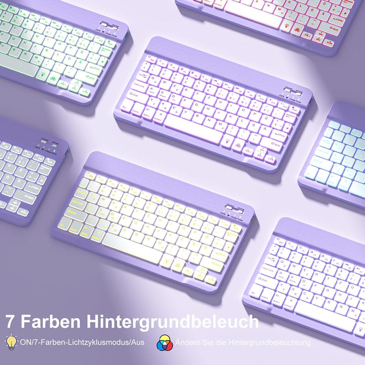 Vobafe Hülle mit Tastatur für iPad Air 11 Zoll M2 2024/iPad Air 6 5 4 2022 2020 10,9 Zoll, 7 Farben