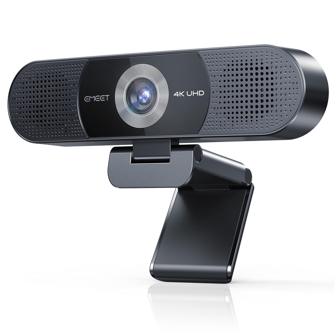 EMEET C980 PRO 3-in-1 4K Webcam Mit 4 Geräuschunterdrückenden Mikrofonen Und 2 Lautsprecher, 60°-98°