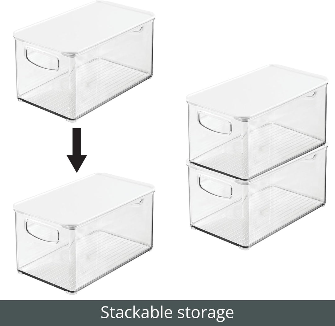 mDesign 2er-Set Kühlschrankbox – Kühlschrank Vorratsdose abnehmbarem Deckel und Griffen – lebensmitt