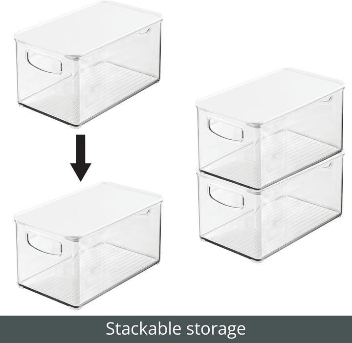 mDesign 2er-Set Kühlschrankbox – Kühlschrank Vorratsdose abnehmbarem Deckel und Griffen – lebensmitt