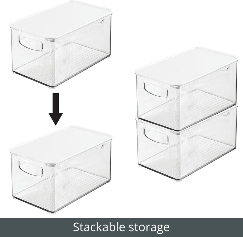 mDesign 2er-Set Kühlschrankbox – Kühlschrank Vorratsdose abnehmbarem Deckel und Griffen – lebensmitt