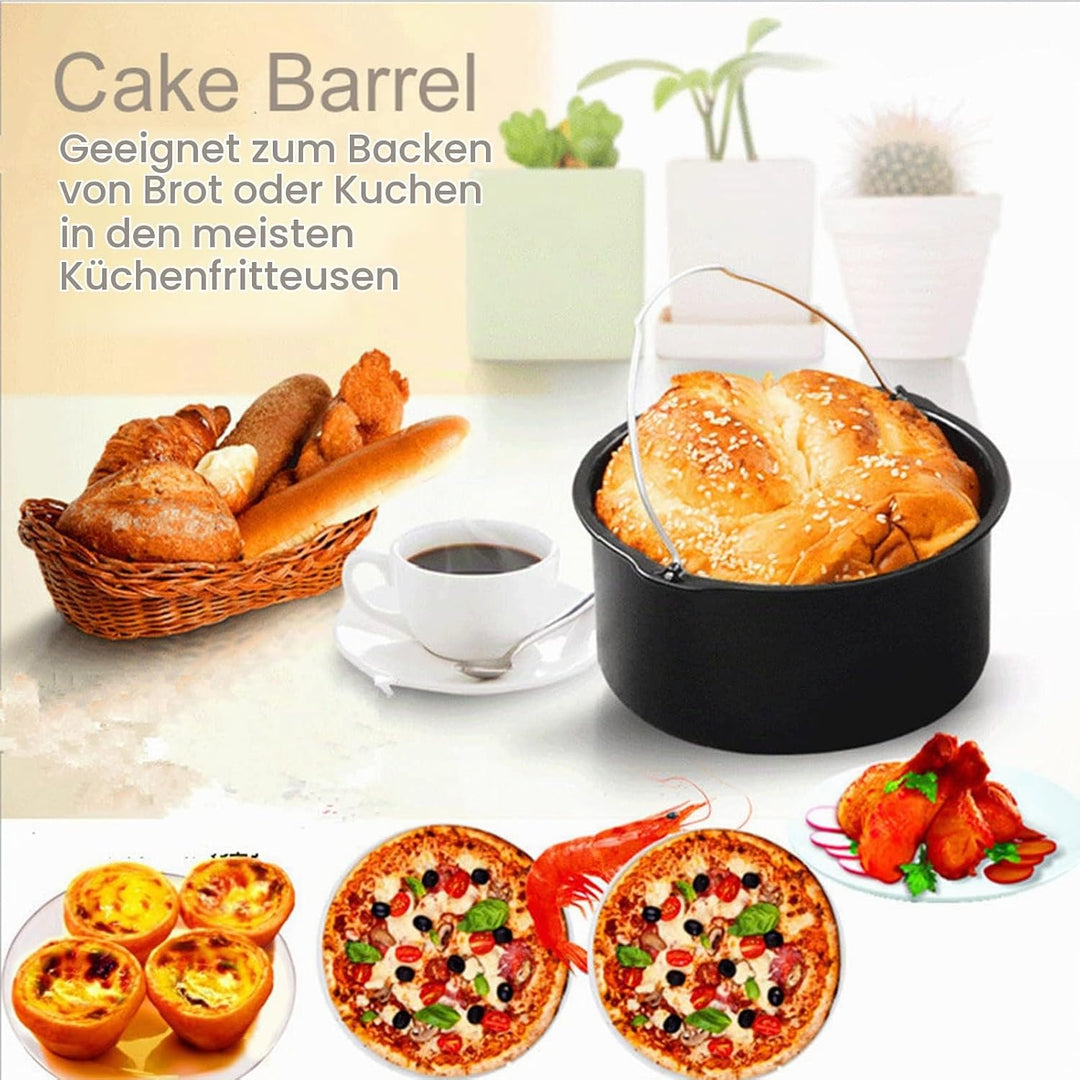 Kuchenform 7 Zoll Backform Antihaftbeschichtung für Luftfritteuse Kuchenform Luftfritteuse Zubehör B