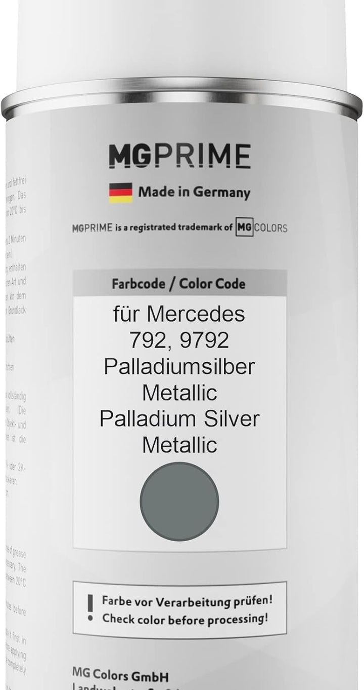 MG PRIME Autolack 2K Spraydosen Set für Mercedes 792/9792 Palladiumsilber Metallic/Palladium Silver