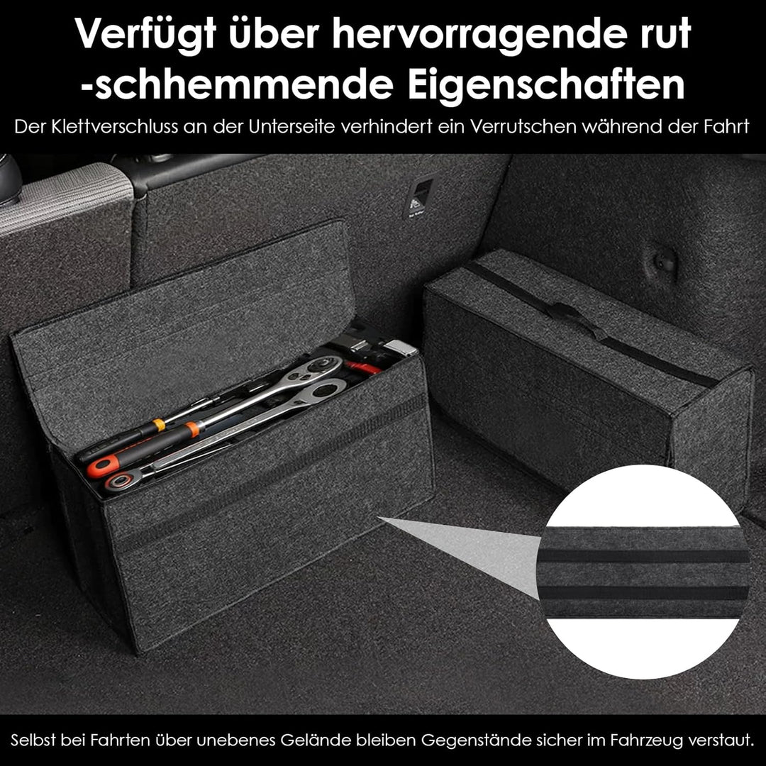 Auto Organizer Toolbag, Kofferraumtasche Toolbag, Kofferraum Organizer aus Filz mit Klett Fixierung,
