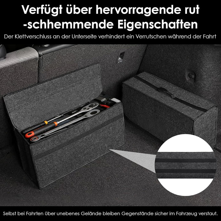 Auto Organizer Toolbag, Kofferraumtasche Toolbag, Kofferraum Organizer aus Filz mit Klett Fixierung,