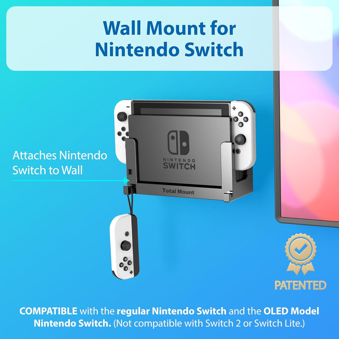 TotalMount Wandhalterung für Nintendo Switch / Switch OLED Konsole mit Hitze Management und Sicherhe