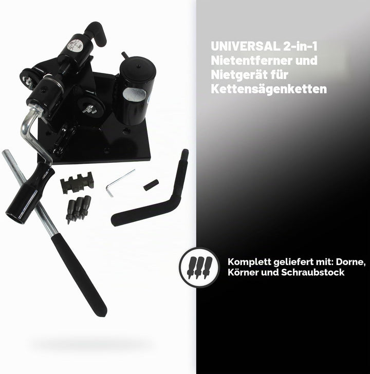 Universal – 2-in-1 – Universal-Treiber &amp; Nietmaschine – für die Pflege von Kettensägen – geeignet fü