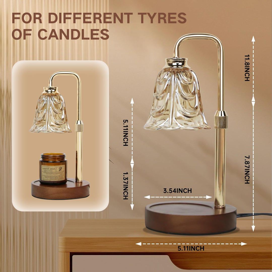 Candle Warmer Lamp with Timer Electric Adjustable Height Candle Dimmable Wax Warmer Lamp Jar Candles