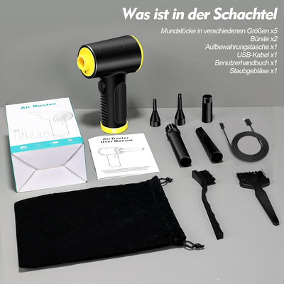 Anykuu Elektrische Staubgebläse Auto 90000 U/min 3-Gänge USB Wiederaufladbar Mini Air Duster mit 750