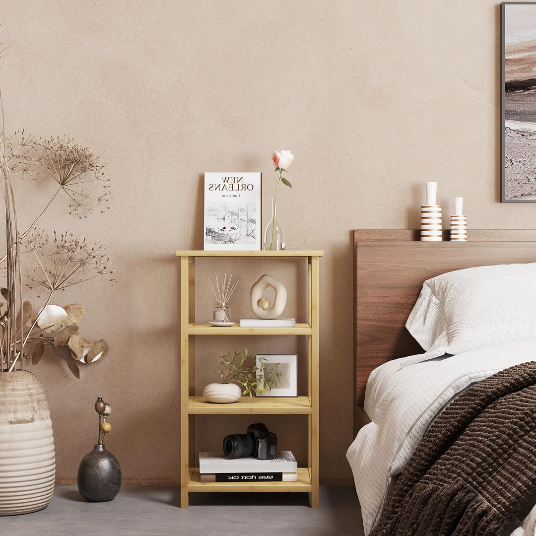 Dripex Beistelltische fürs Wohnzimmer, Standregal mit 4 Ablagen, Badezimmerregal, Bücherregal 40x30x