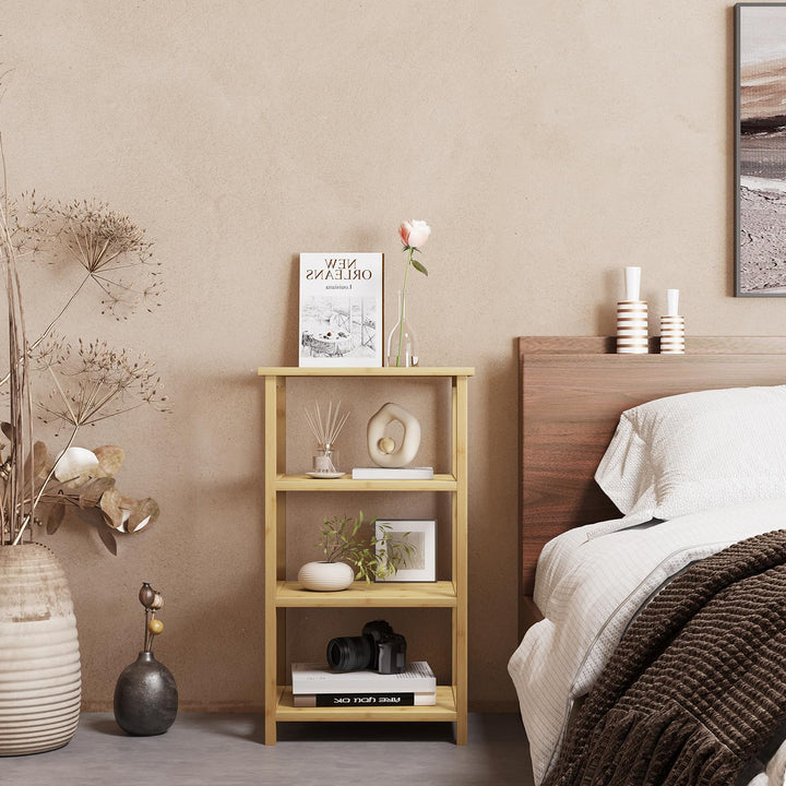 Dripex Beistelltische fürs Wohnzimmer, Standregal mit 4 Ablagen, Badezimmerregal, Bücherregal 40x30x