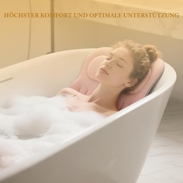 Badewannenkissen Ganzkörper Badekissen, Verdicktes Badewannenkissen mit Kopfstütze unterstützt Nacke