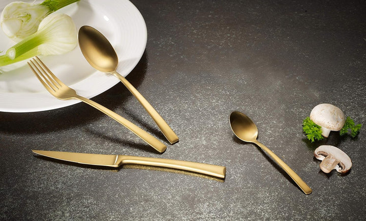 ECHTWERK Tafelbesteck Avelino, Gold Edition, 42-teilig, Essbesteck für bis zu 6 Personen, Edelstahl