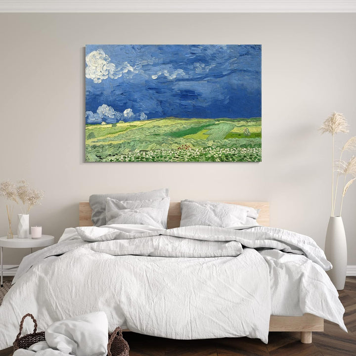 Printed Paintings Leinwand (80x60cm): Vincent Van Gogh - Weizenfeld unter Gewitterwolken (1890) 80x6