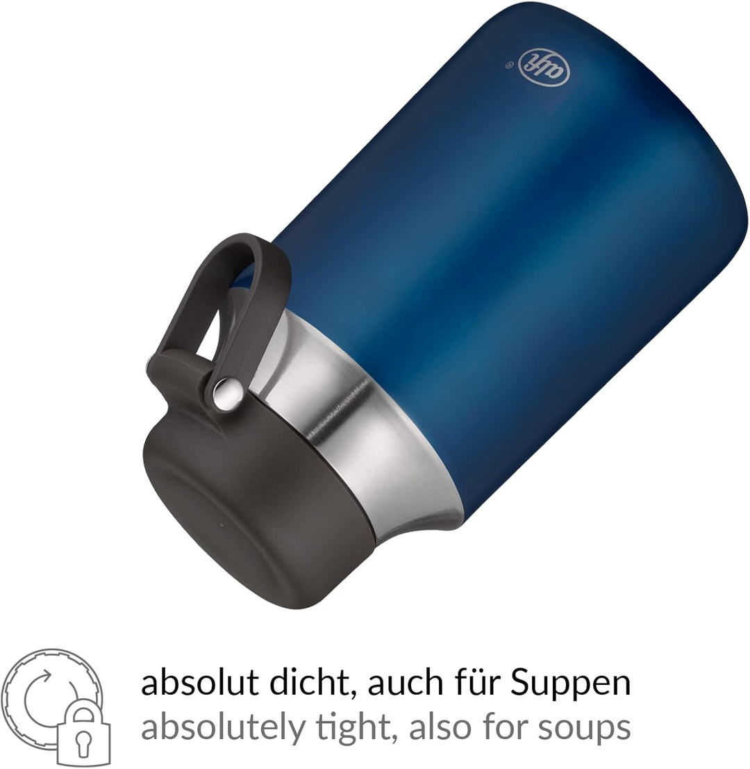 alfi CITY FOOD MUG 470ml, mystic blue, Edelstahl-Thermobehälter für Essen, Isolierbehälter für Suppe