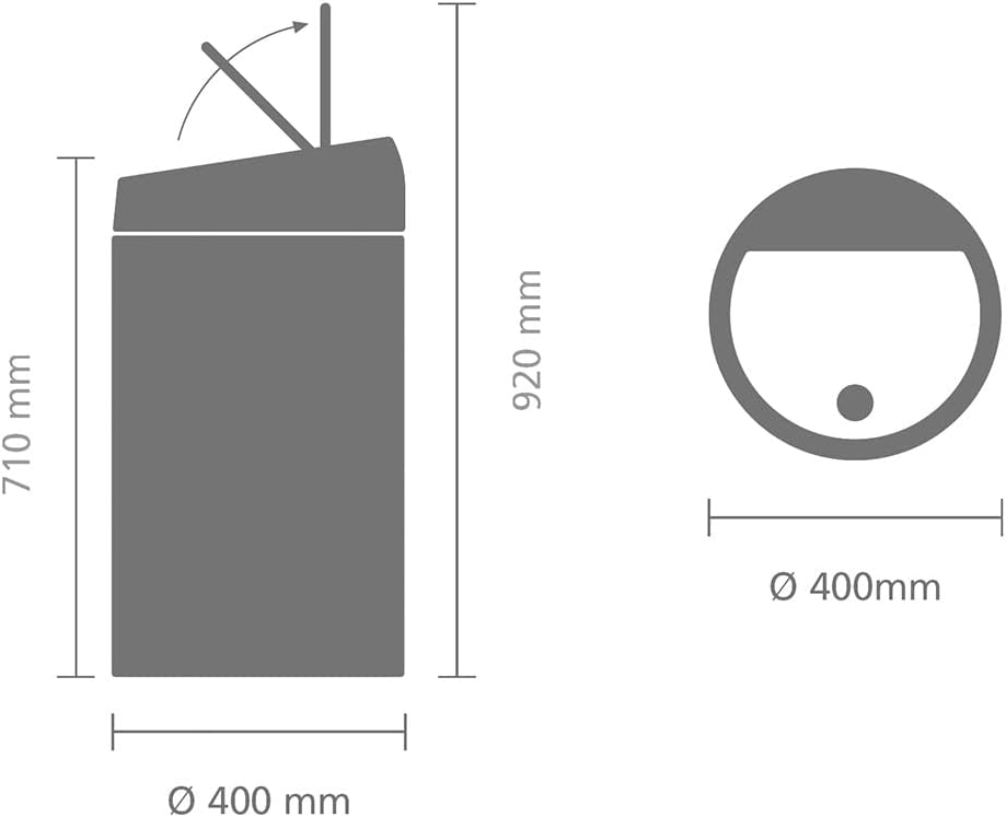 Brabantia - Touch Bin 60L - Grosser Mülleimer für die Küche - Soft-Touch-Öffnung - Entnehmbarer Inne