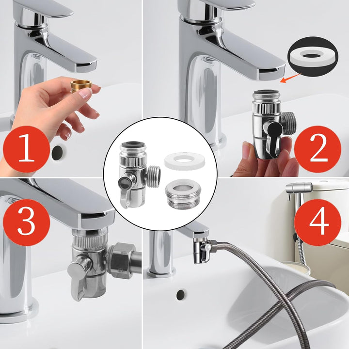 Tragbare Bidet-Dusche aus Edelstahl mit einstellbarer Wasserstrahlstärke – Handbrause Toilette Set z