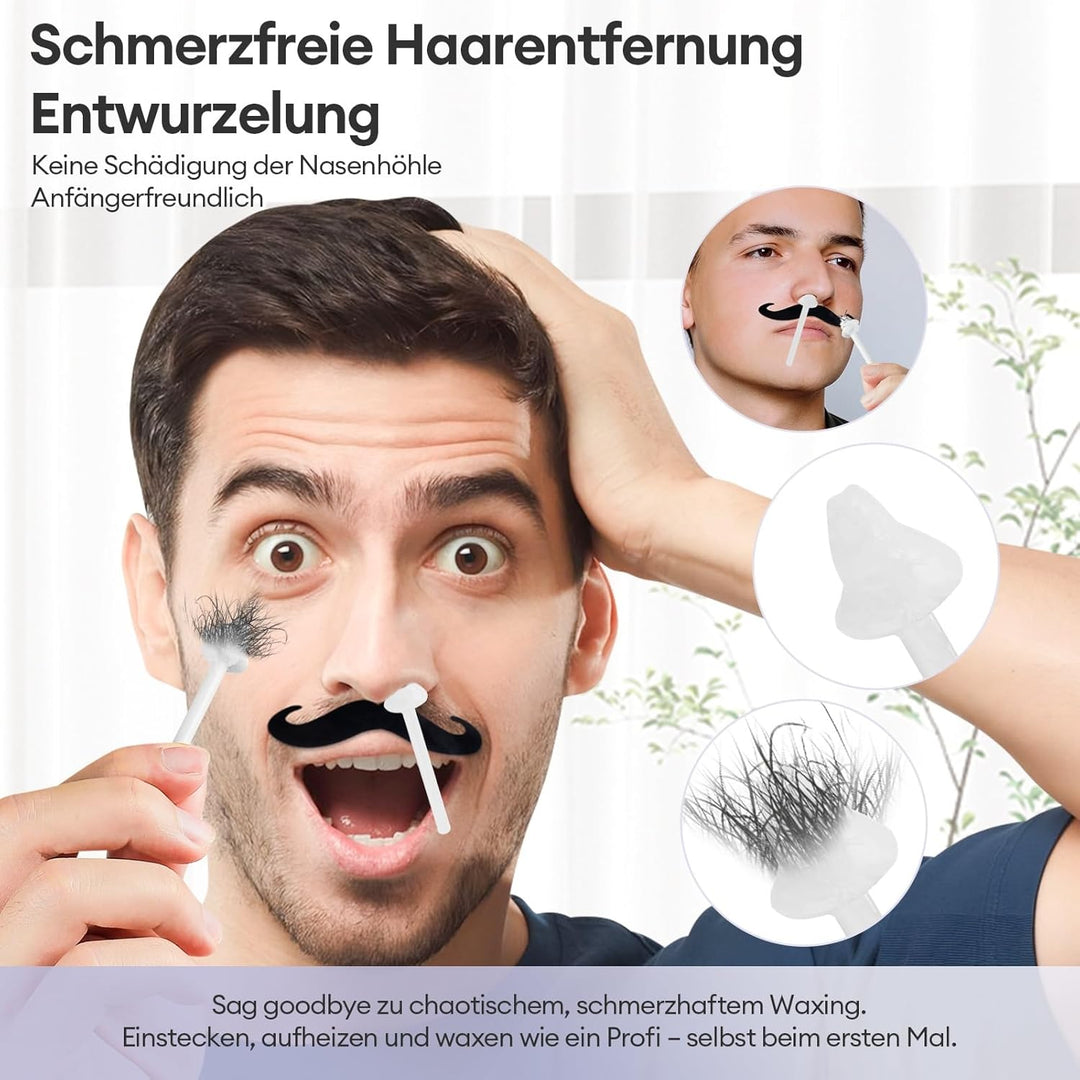 Nasenwachs-Set für Männer und Frauen, 40 g Fassungsvermögen, Nasenhaarentfernung mit Anti-Verlust-De