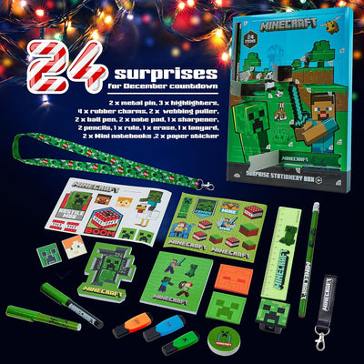Minecraft Adventskalender 2023 Kinder - 24 Überraschungen, Schreibwaren, Spielzeug Ab 3 Jahre Junge