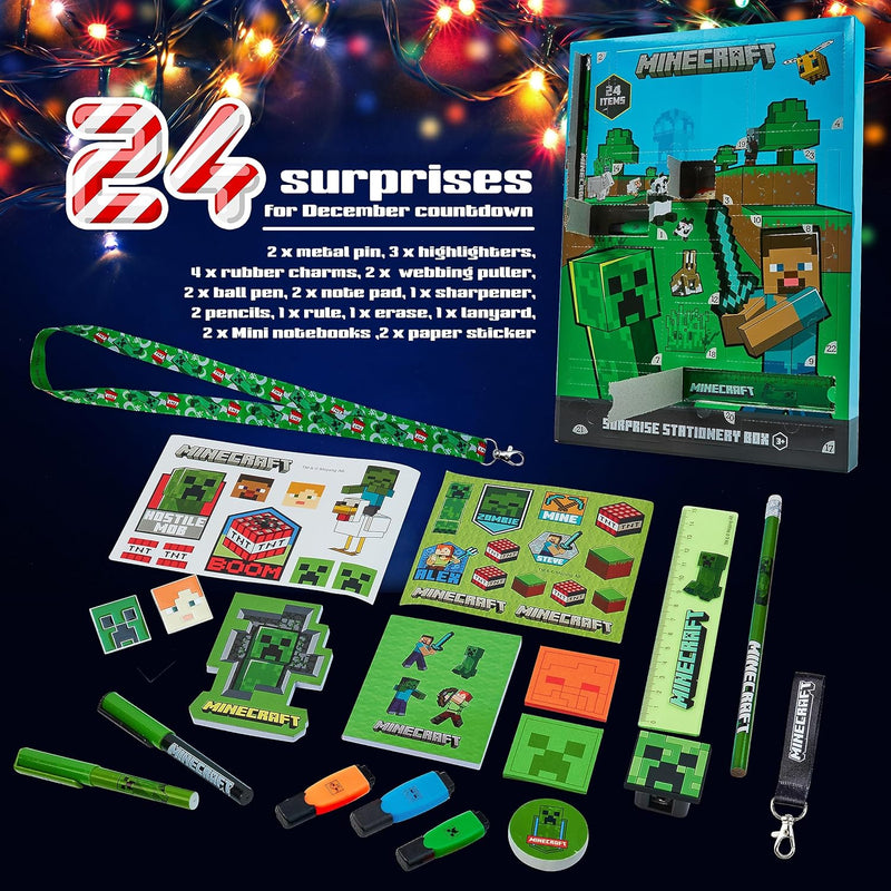Minecraft Adventskalender 2023 Kinder - 24 Überraschungen, Schreibwaren, Spielzeug Ab 3 Jahre Junge
