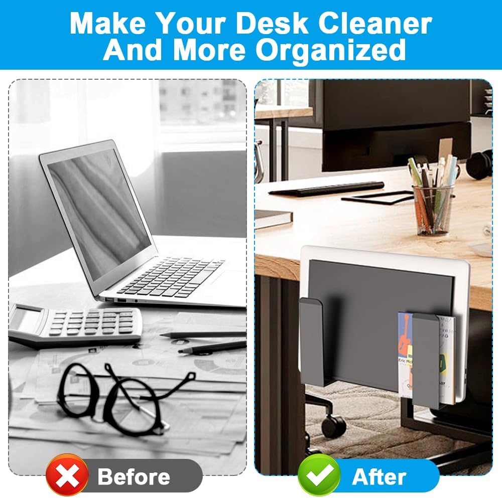 Mineup 2 Stück Aufhängbarer Laptop Organizer, Verstellbare Schreibtisch Seitenaufbewahrung, Laptop S