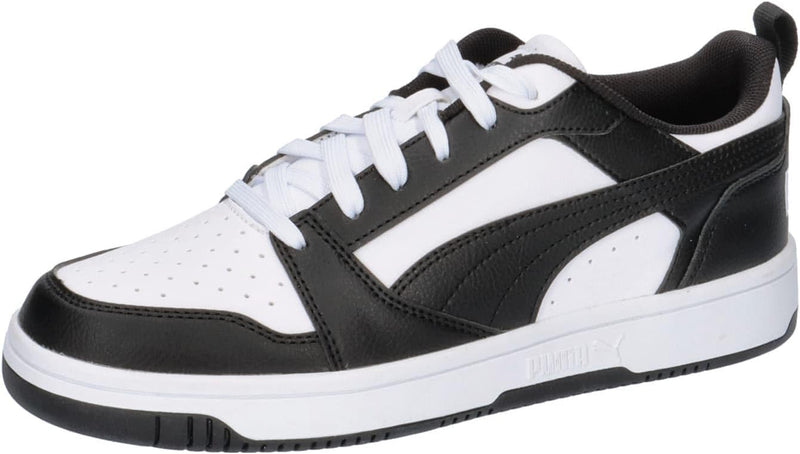 PUMA Unisex Kinder Rebound V6 Lo Jr Sneaker 35.5 EU Puma White Puma Black, 35.5 EU Puma White Puma B