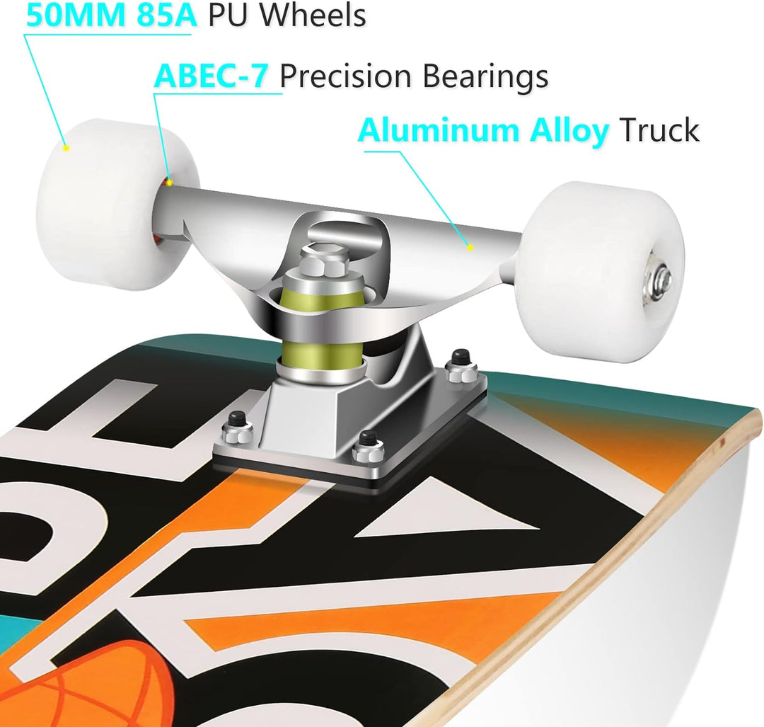 WeSkate Jugendliche, Jungen, Mädchen, Teenager, Erwachsene 3108-1-eu Skateboard 31x8 Zoll skateboard
