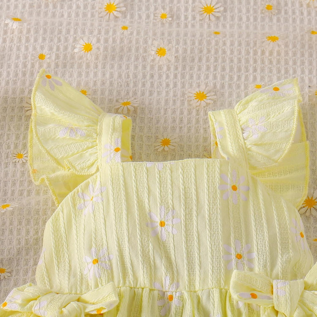 Sommerkleidung für Babys Mädchen Niedliches Rüschen-Gänseblümchen-Top Shorts und Hose Set für Kleink