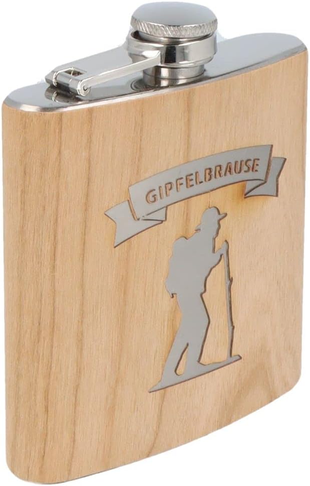 Spruchreif | Flachmann aus Edelstahl mit Gravur | Geschenkidee Wanderer | Outdoor Gipfel Brause, Gip