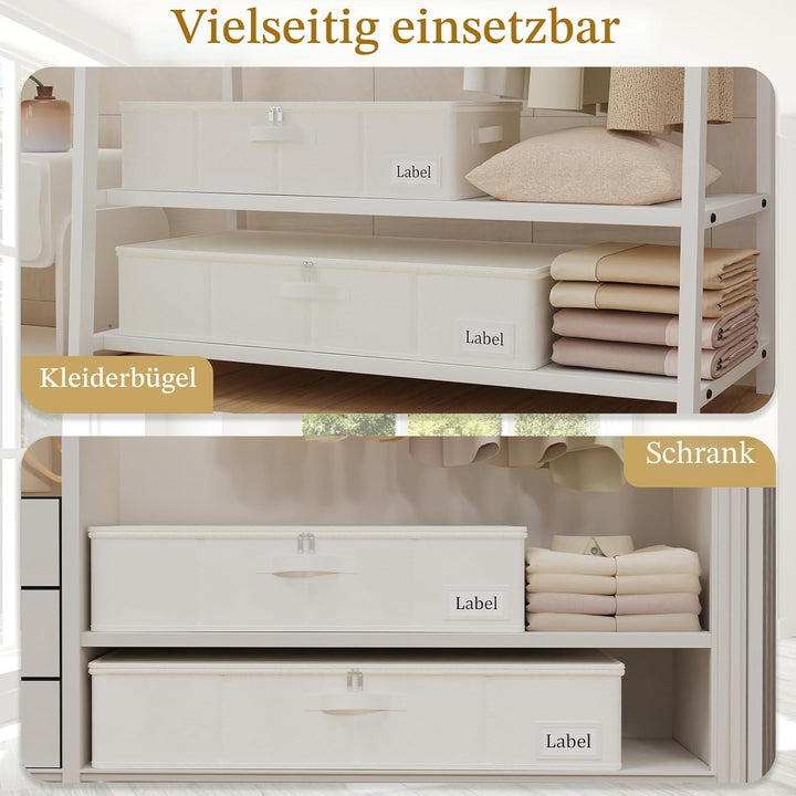 Yawinhe Faltbarer Unterbett-Aufbewahrungskorb mit Deckel, Aufbewahrungstasche Unterbettkommode mit L