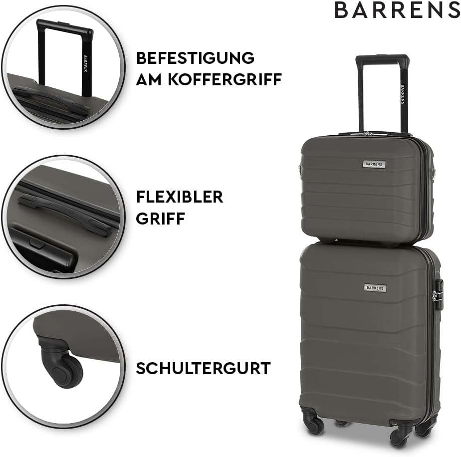 BARRENS Kosmetiktasche | Reiseetui mit Griff | Handgepäck | Zur Befestigung am Koffer oder zum Trage