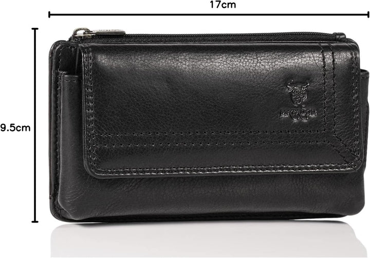MATADOR Echt Leder Universal Handy-Tasche Holster Gürteltasche Magnetverschluss Quer für Handys bis