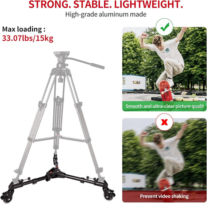 Fotografie Dreibein rollwagen,Schwerlast Einsätze mit grossen 2-Zoll-Gummi-Rädern, verstellbaren Bei