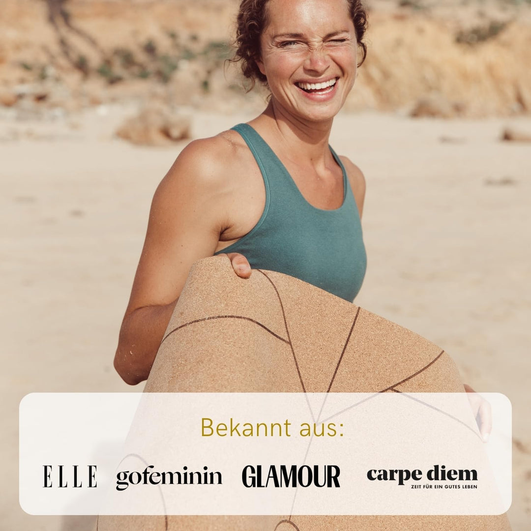 Lotuscrafts Yogamatte ARISE CORK - Rutschfeste Sweat Proof Oberfläche - 100% Recycelbare Materialien