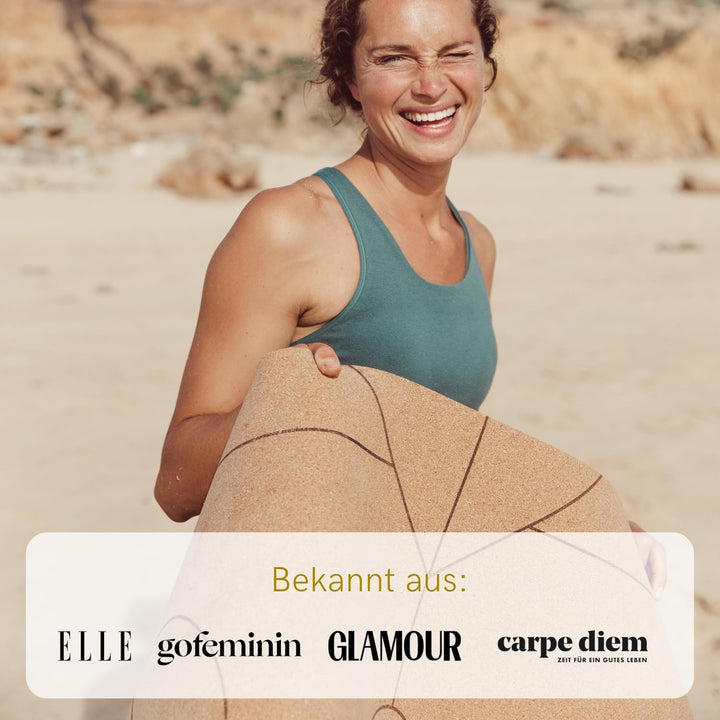 Lotuscrafts Yogamatte ARISE CORK - Rutschfeste Sweat Proof Oberfläche - 100% Recycelbare Materialien