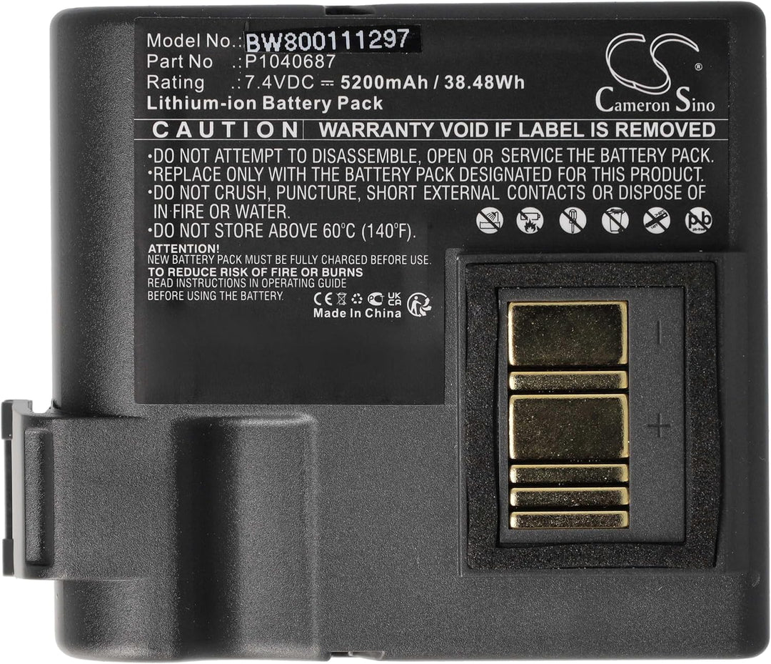 vhbw Akku kompatibel mit Zebra QLN420, ZQ630 Drucker Kopierer Scanner Etiketten-Drucker (5200 mAh, 7