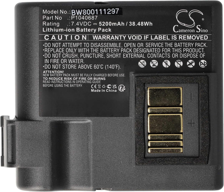 vhbw Akku kompatibel mit Zebra QLN420, ZQ630 Drucker Kopierer Scanner Etiketten-Drucker (5200 mAh, 7