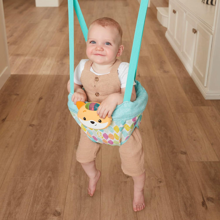 Infantino Music & Lights 2-in-1-Türschaukel, Anregende Aktivitätsschaukel für Babys mit bewegungsges